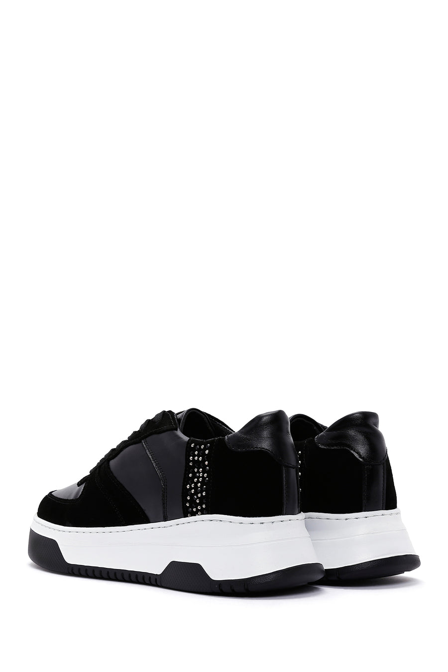 Women's Black Suede Leather Sneaker