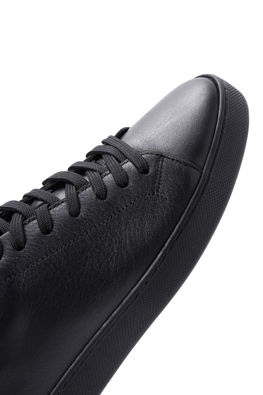 Male Black Lace-Up Leather Sneaker