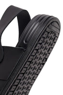 Men's Black Strapped Nubuck Leather Sandals | Derimod
