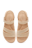 Women's Beige Thick-Sole Comfort Sandals | Derimod