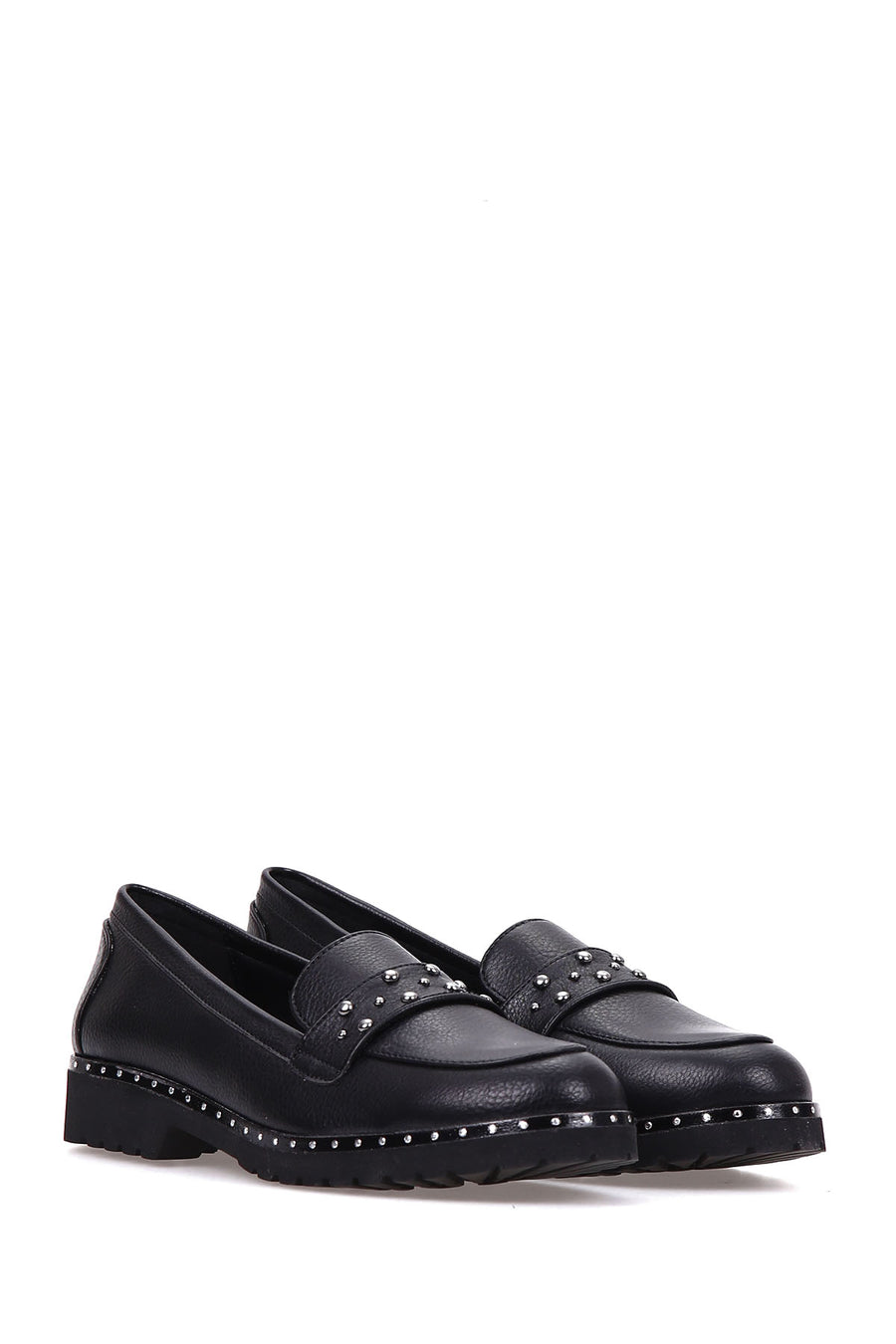 Women's Matte Shoes with Staple Detail