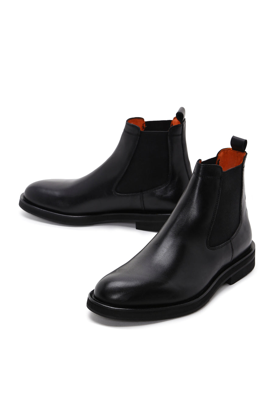 Male Black Leather Chelsea Boots