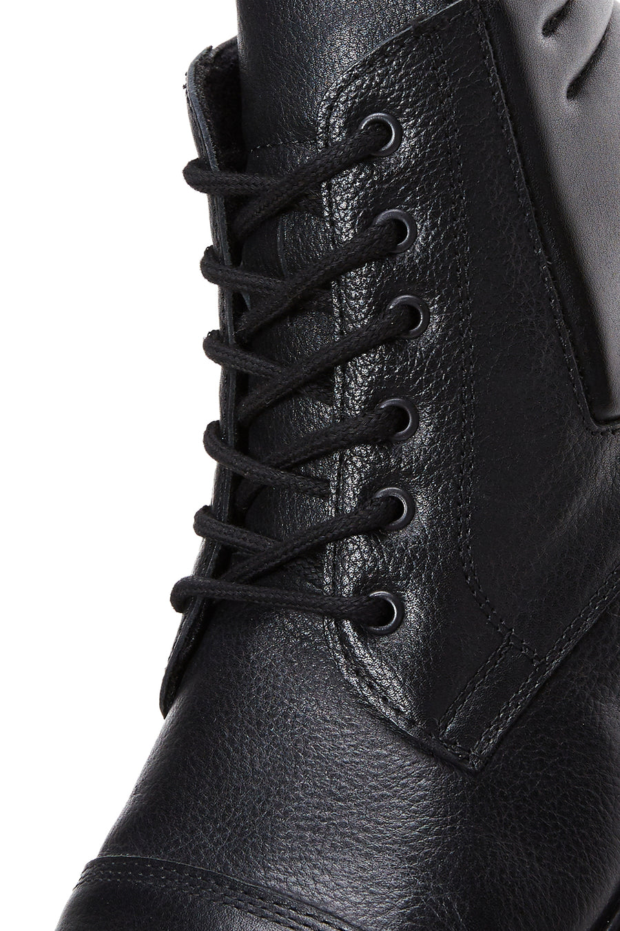 Men's Black Leather Short Boots