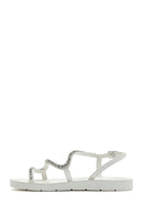 Women's White Stone Sandals | Derimod