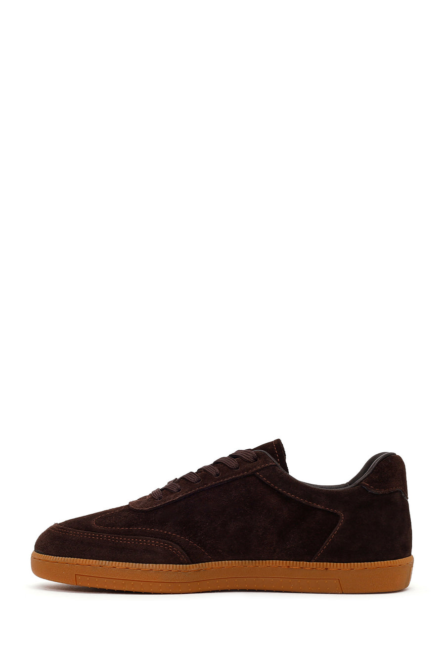 Erkek Kahverengi Bağcıklı Süet Deri Sneaker