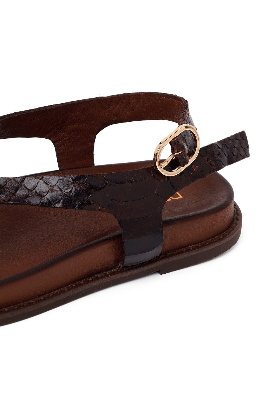 Woman Brown Leather Flip-Flop Sandal