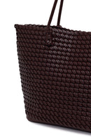 Woman Brown Braided Shoulder Bag | Derimod