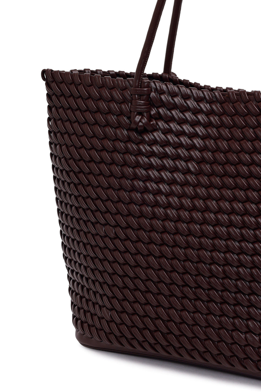 Woman Brown Braided Shoulder Bag
