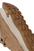 Men's Beige Lace-Up Thick-Soled Nubuck Leather Casual Sneaker | Derimod