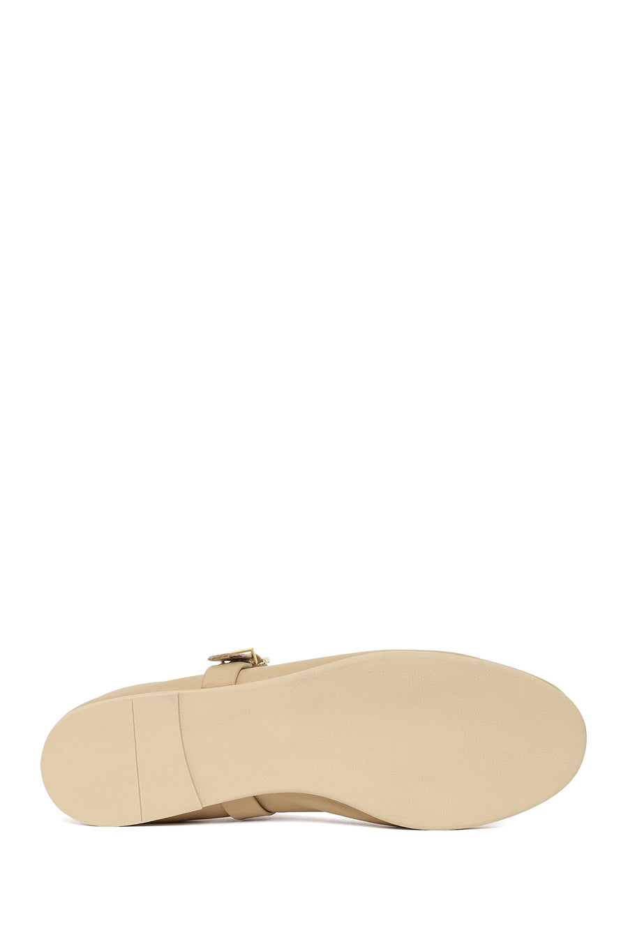 Women's Cream Buckled Leather Ballerinas