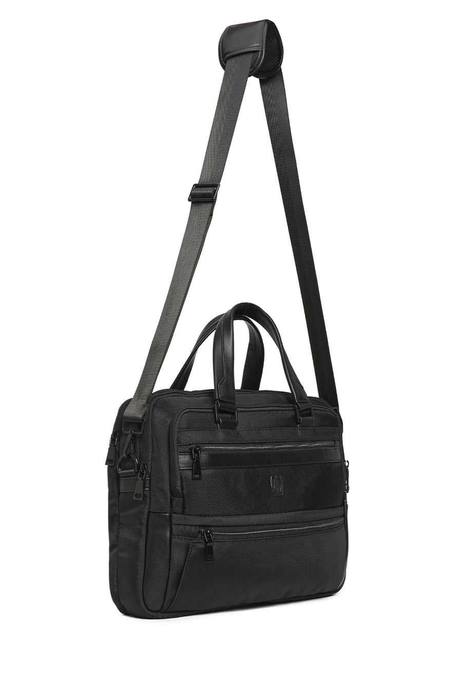 Men's Black Long Strap Briefcase