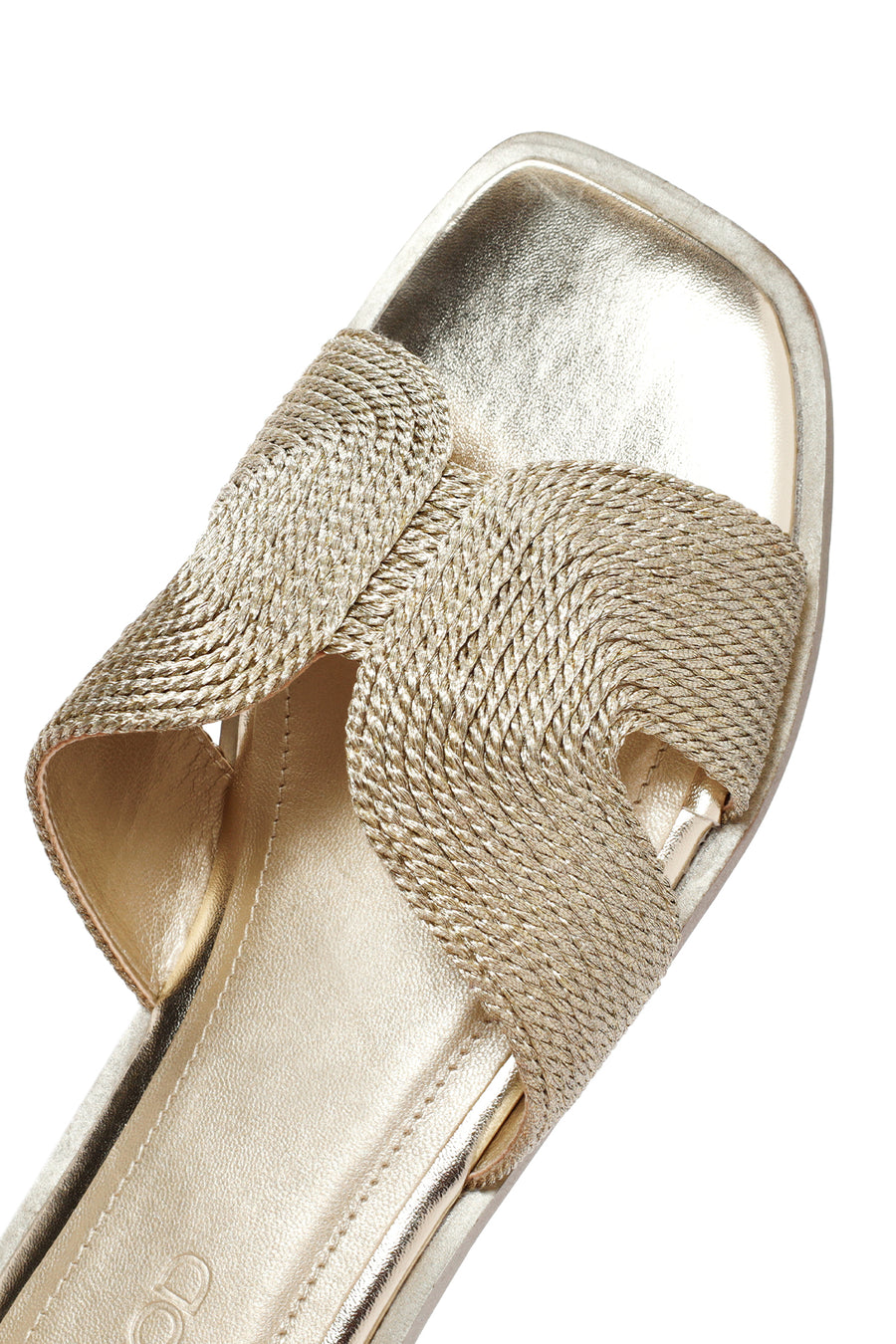 Women's Gold Metallic Knitted Slippers