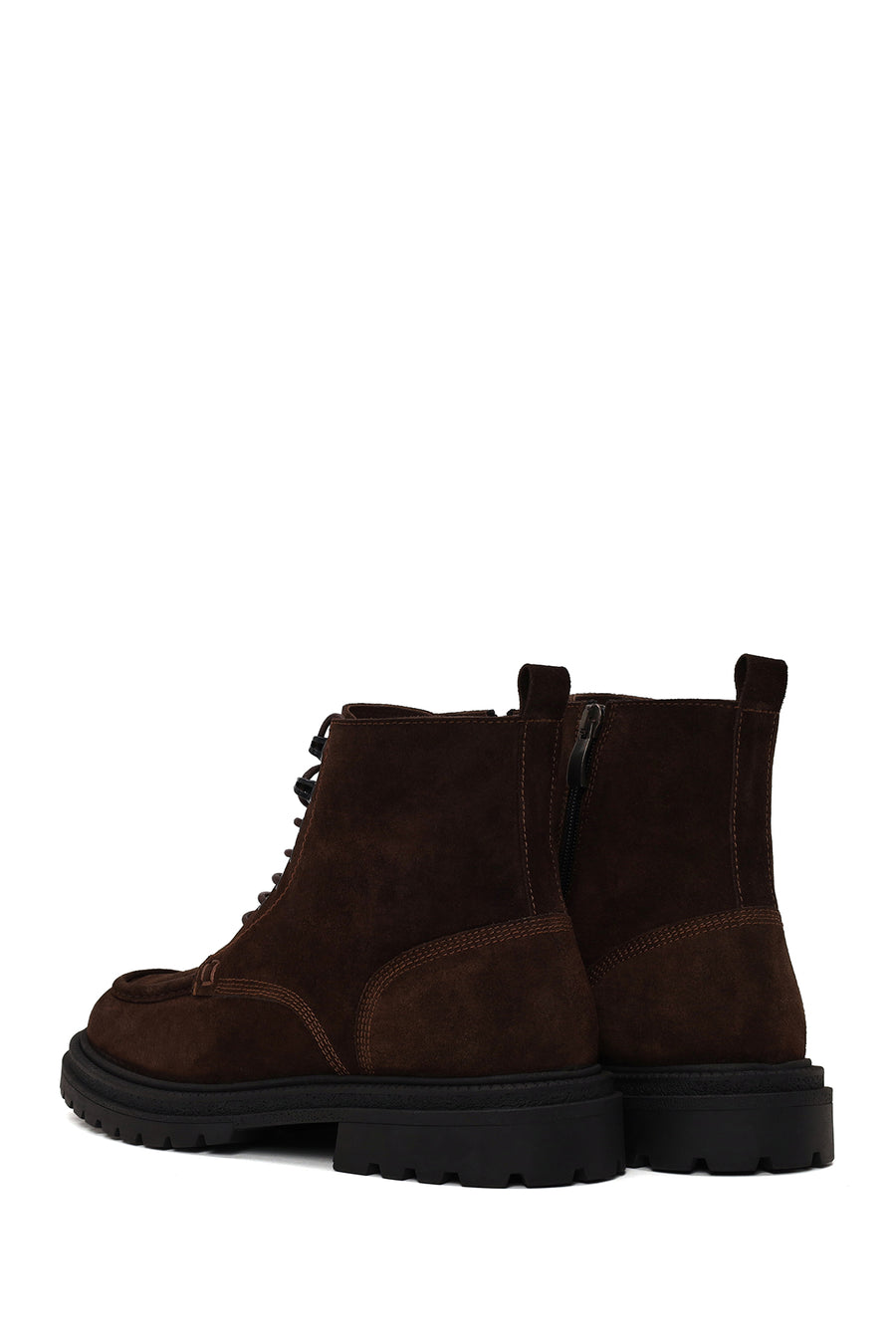 Male Brown Zip Closure Suede Boots
