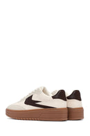 Women's Beige Lace-Up Thick-Soled Sneaker | Derimod