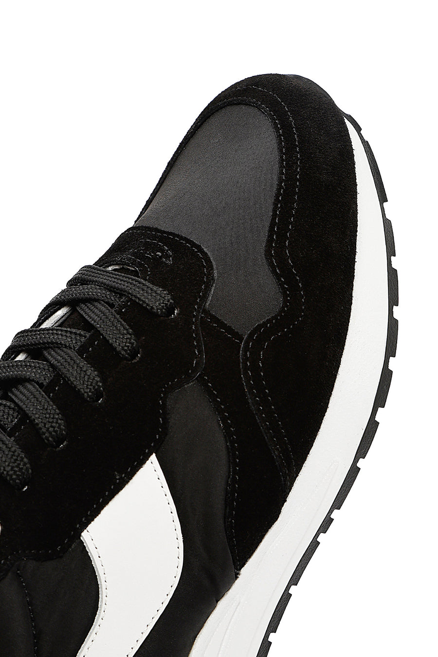 Men's Black Lace-up Leather Sneaker