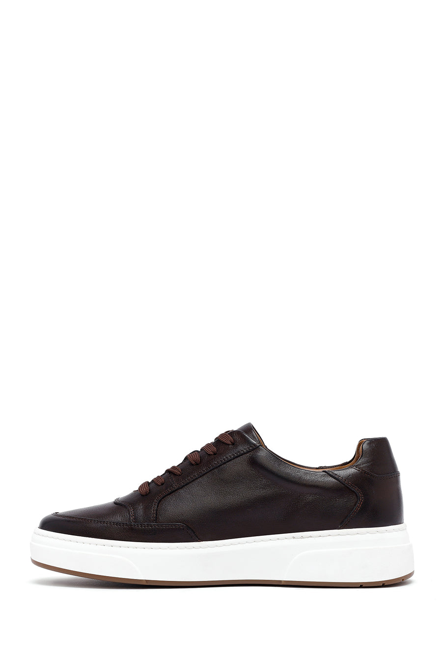 Male Brown Lace-Up Leather Sneaker