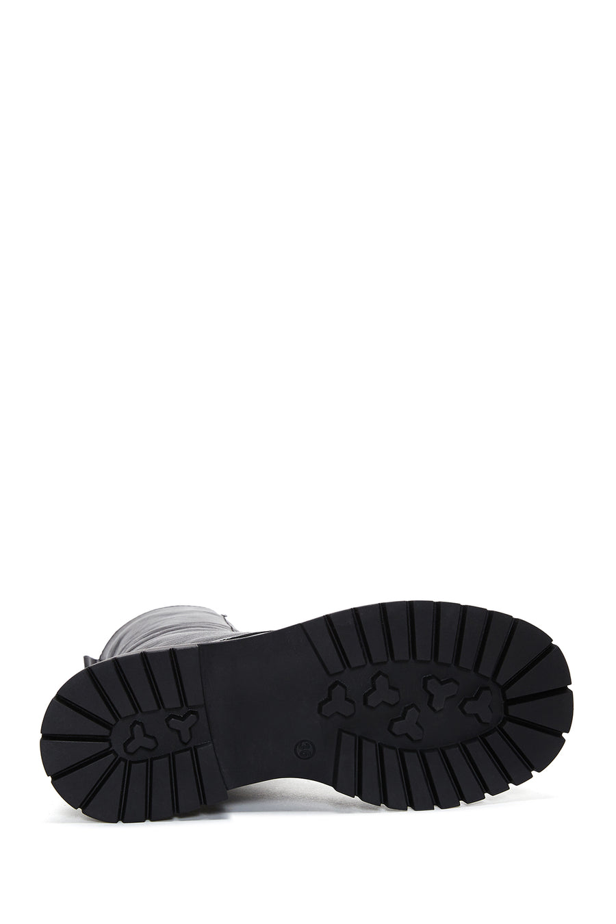 Woman Black Zippered Leather Postal Boots