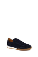 Male Navy Lace-up Suede Leather Sneaker | Derimod