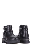 Women's Leather Boots with Buckle | Derimod