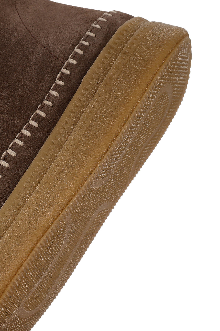 Woman Brown Laced Thick Sole Suede Leather Teddy Bot