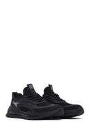 Derimod Zero Men's Black Lace Up Fabric Sneaker | Derimod