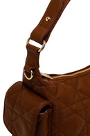Woman Brown Long-Strap Quilted Shoulder Bag | Derimod