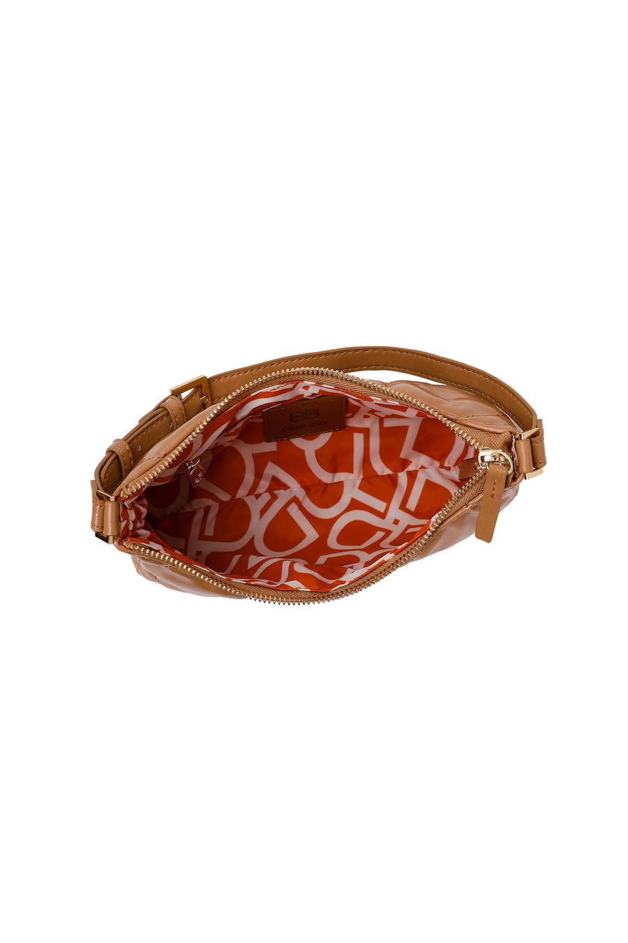 Woman Beige Long Chain Strap Shoulder Bag