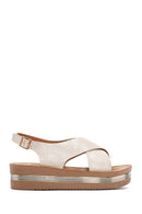 Women's Gold Chunky Sole Metallic Sandals | Derimod
