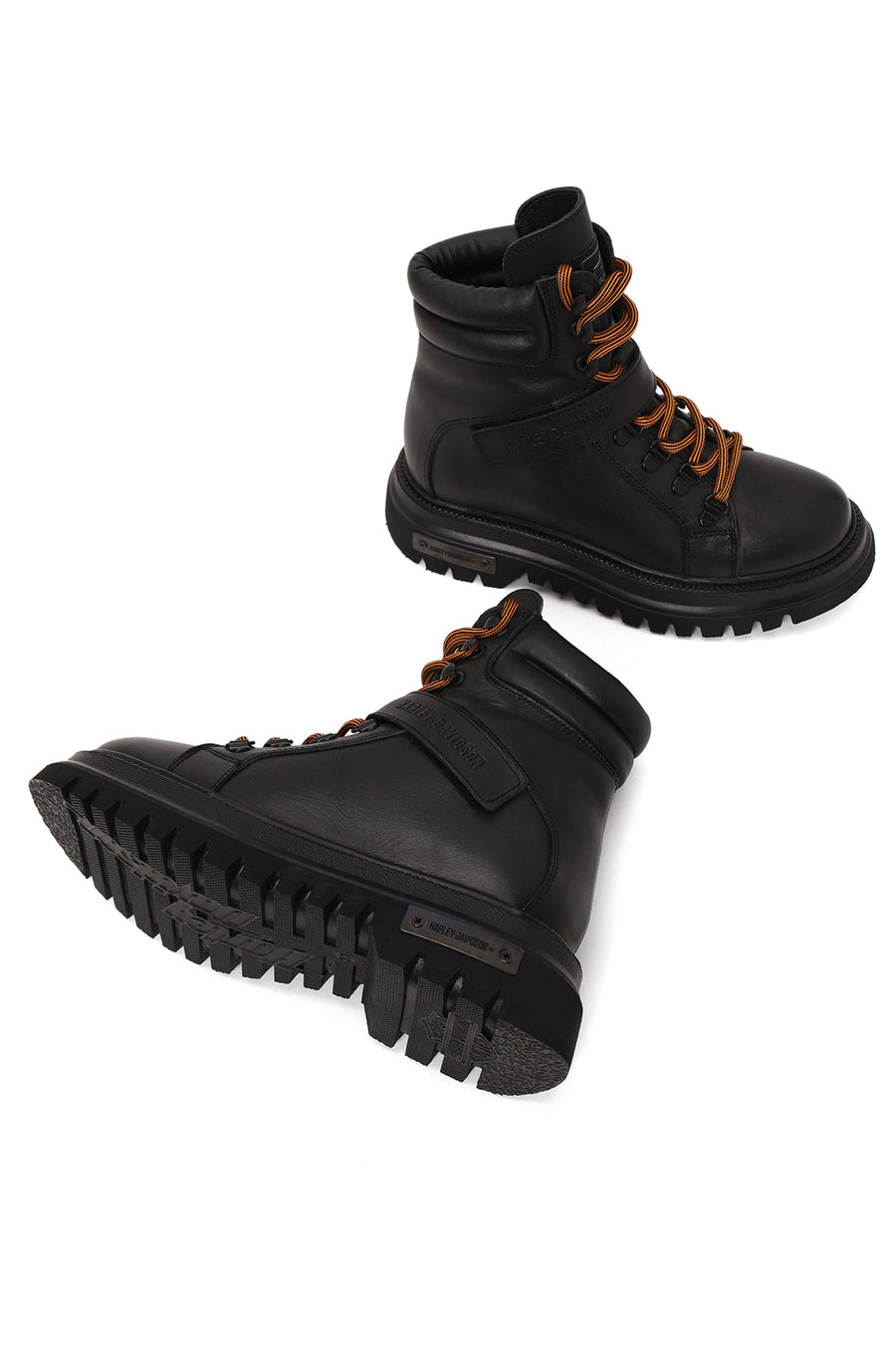 Harley Davidson Woman Black Angelhard Lace-Up Leather Combat Boots