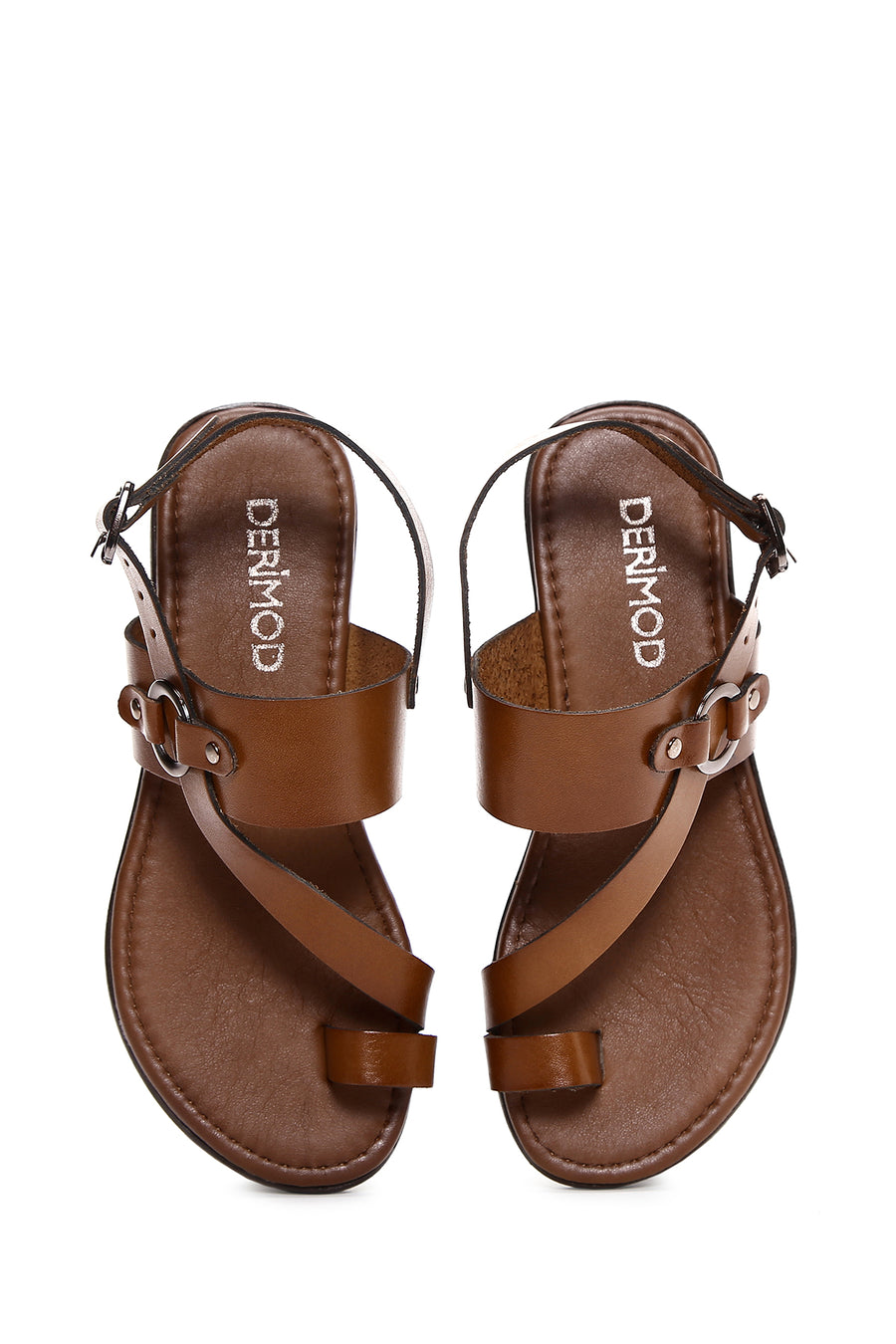 Women's Tan Flip-Flop Leather Bodrum Sandals