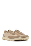 Women's Beige Lace-up Leather Sneaker | Derimod