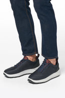 Geox Men's Navy Blue Spherica 4x4 Abx Laced Waterproof Leather Sneaker | Derimod
