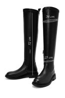 Women's Black Zippered Leather Boots | Derimod