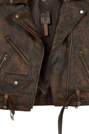 Newage Woman Brown Slim-Fit Biker Leather Jacket | Derimod
