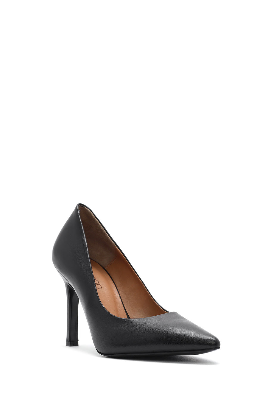 Women's Black High Thin Heel Leather Stiletto