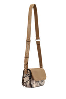 Women's Beige Long Strap Patterned Crossbody Bag | Derimod