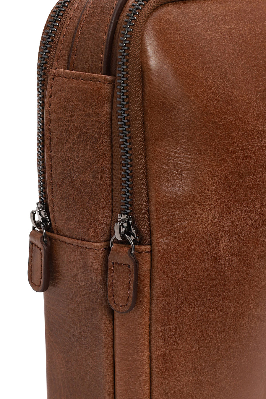 Male Brown Mini Leather Handbag