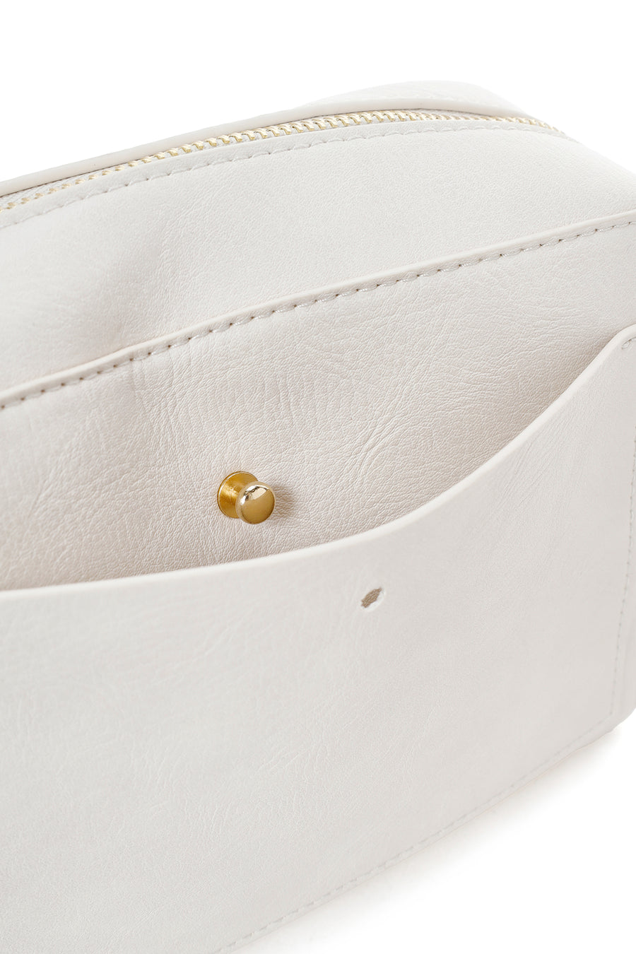 Woman Cream Long-Strap Crossbody Bag
