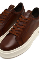 Male Brown Lace-Up Thick-Soled Leather Sneaker | Derimod