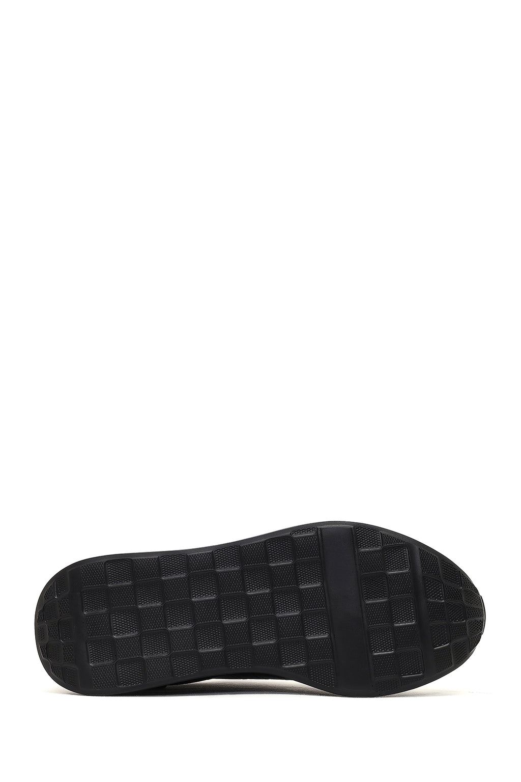 Erkek Siyah Bağcıklı Kalın Tabanlı Deri Sneaker