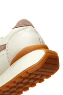 Kadın Bej Süet Detaylı Deri Sneaker | Derimod