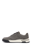 Erkek Gri Bağcıklı Nubuk Deri Sneaker | Derimod