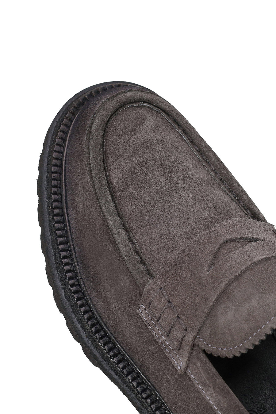 Erkek Gri Süet Deri Loafer