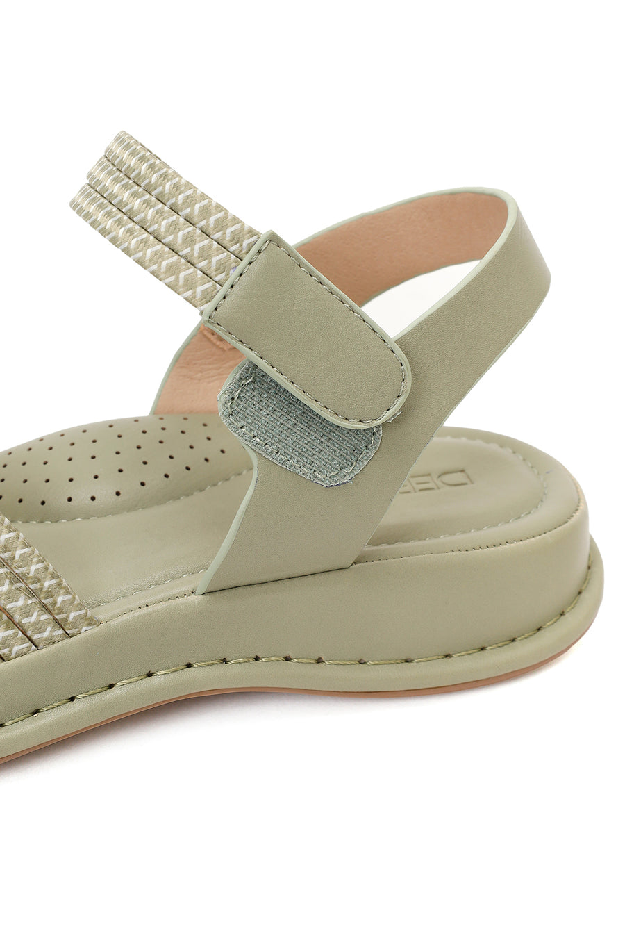 Women's Green Chunky Sole Comfort Sandals