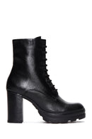 Women's Black Leather Platform High Heel Boots | Derimod
