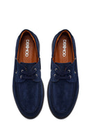 Male Navy Blue Lace-Up Suede Casual Shoes | Derimod