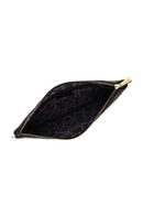 Woman Black Printed Clutch Bag with Long Chain Strap | Derimod