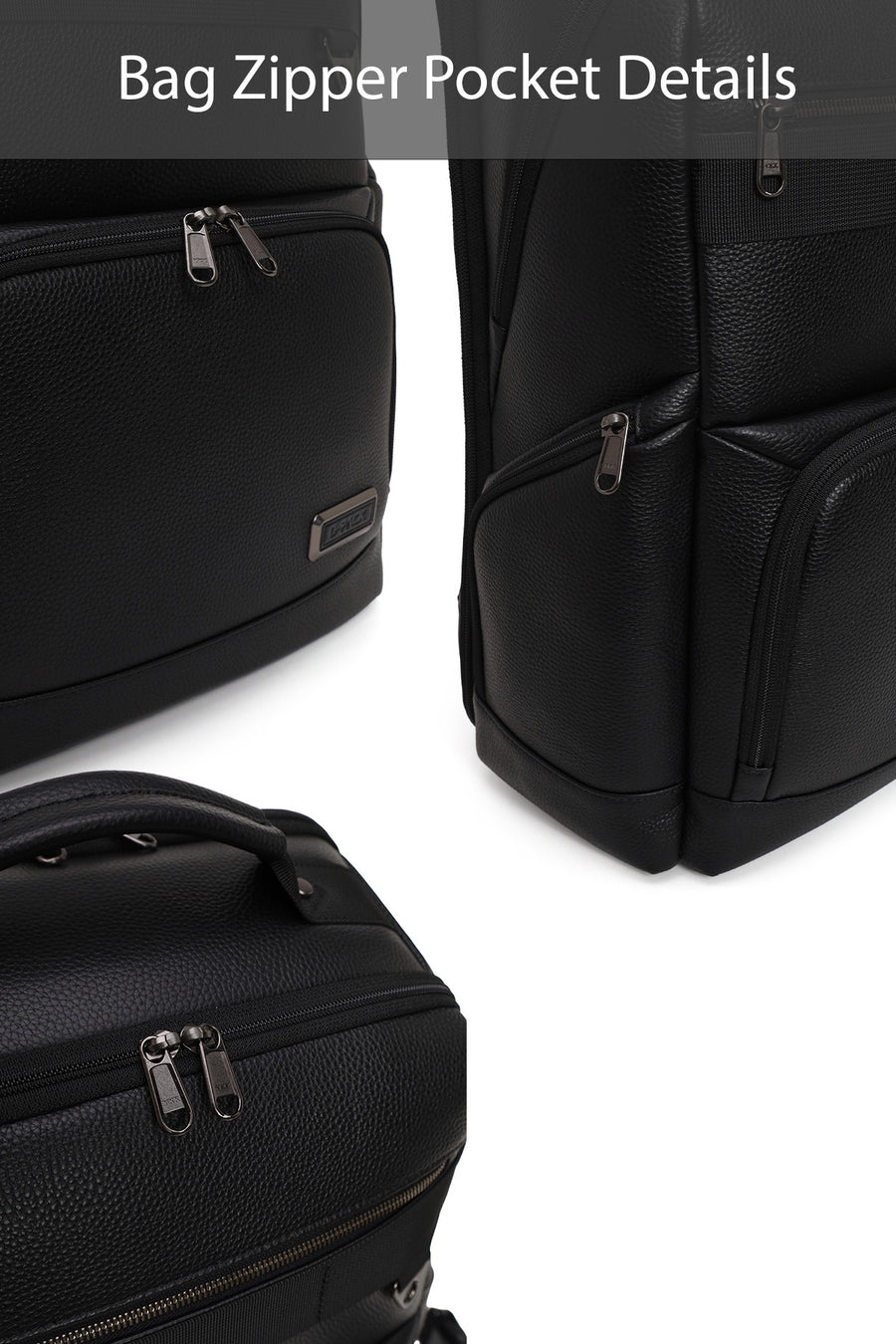 D-Pack Unisex Siyah Deri Sırt Çantası