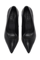 Women's Black Thin Heeled Leather Stiletto | Derimod