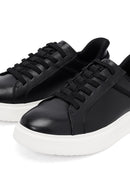 Men's Black Lace-Up Thick-Soled Leather Sneaker | Derimod
